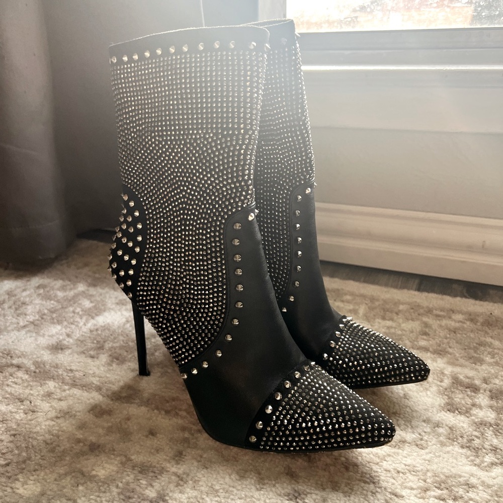 Studded high heel boots- size 10